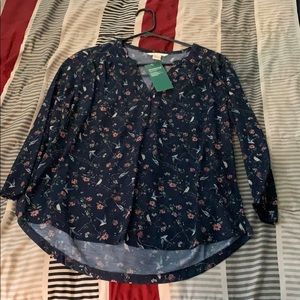 Blue long sleeve blouse